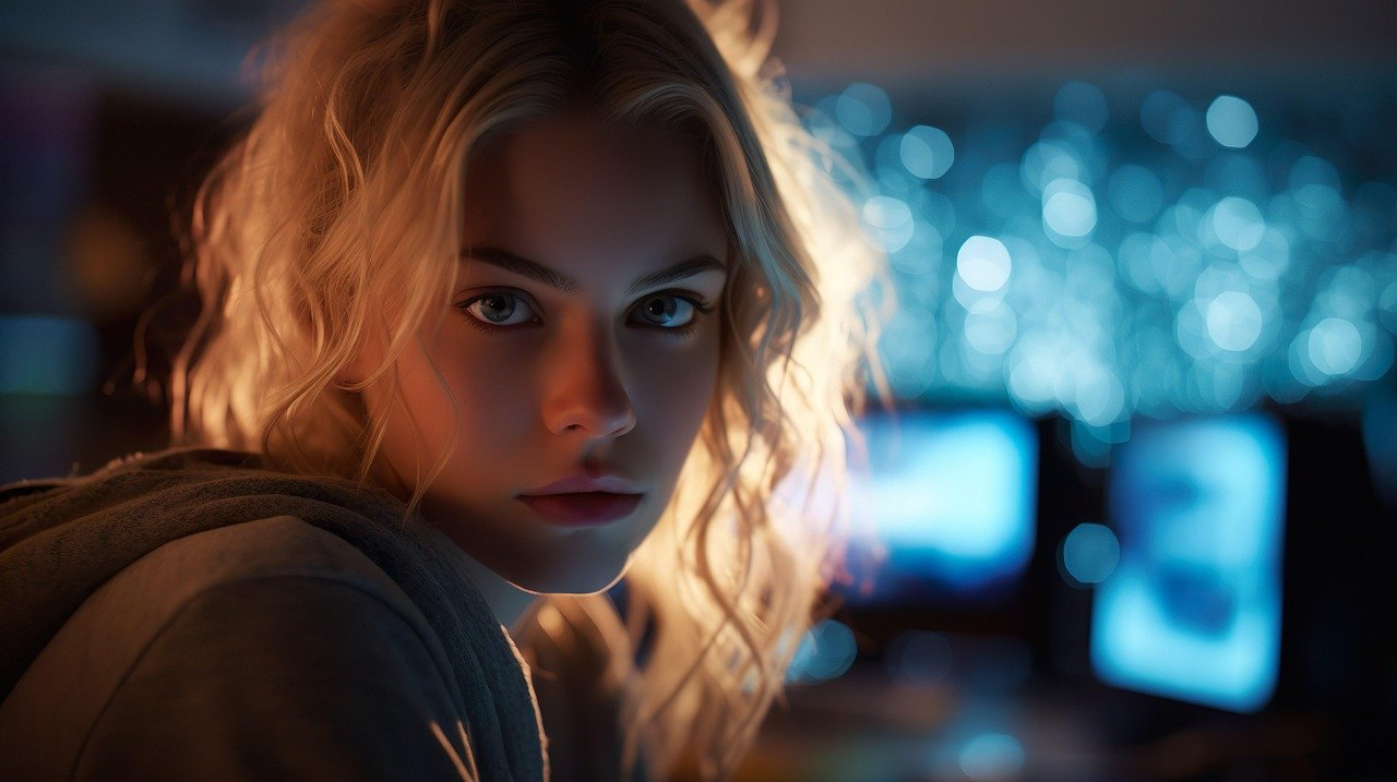 ai generated, hacker, woman, hacktivist, internet, hoodie, cybersecurity, technology, gamer, gaming